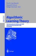 Cover: Algorithmic Learning Theory - Springer