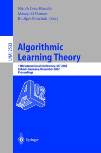 Enlarge image Cover: Algorithmic Learning Theory - Springer