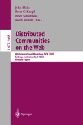 Abbildung von: Distributed Communities on the Web - Springer