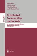 Abbildung von: Distributed Communities on the Web - Springer