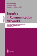 Cover: Security in Communication Networks - Springer