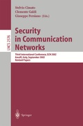 Cover: Security in Communication Networks - Springer
