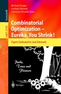 Cover: Combinatorial Optimization -- Eureka, You Shrink! - Springer