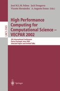 Cover: High Performance Computing for Computational Science - VECPAR 2002 - Springer
