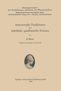 Cover: Automorphe Funktionen und indefinite quadratische Formen - Springer
