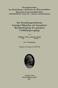 Cover: Das Erstarkungswachstum krautiger Dikotylen, mit besonderer Ber&uuml;cksichtigung der prim&auml;rem Verdickungsvorg&auml;nge - Springer