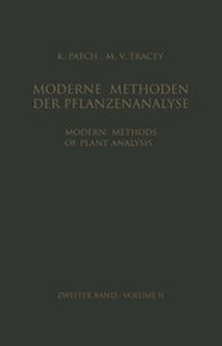 Enlarge image Cover: Modern Methods of Plant Analysis / Moderne Methoden der Pflanzenanalyse - Springer