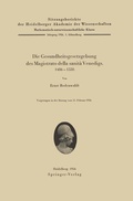 Cover: Die Gesundheitsgesetzgebung des Magistrato della sanit&agrave; Venedigs. 1486-1500 - Springer