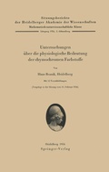 Cover: Untersuchungen &uuml;ber die physiologische Bedeutung der chymochromen Farbstoffe - Springer