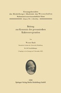 Cover: Beitrag zur Kenntnis der peruanischen Kakteenvegetation - Springer