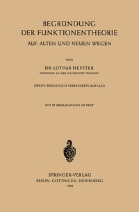 Abbildung von: Begründung der Funktionentheorie - Springer