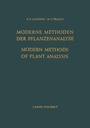 Cover: Modern Methods of Plant Analysis / Moderne Methoden der Pflanzenanalyse - Springer