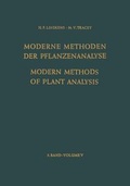 Cover: Modern Methods of Plant Analysis / Moderne Methoden der Pflanzenanalyse - Springer