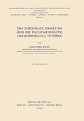 Cover: Das Subdurale H&auml;matom und die Pachymeningitis Haemorrhagica Interna - Springer