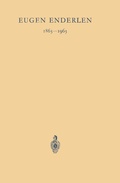 Cover: Eugen Enderlen 1863-1963 - Springer