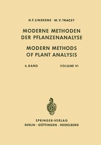 Enlarge image Cover: Modern Methods of Plant Analysis / Moderne Methoden der Pflanzenanalyse - Springer