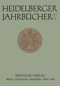 Cover: Heidelberger Jahrb&uuml;cher - Springer