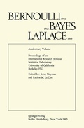 Cover: Bernoulli 1713 Bayes 1763 Laplace 1813 - Springer