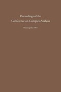 Cover: Proceedings of the Conference on Complex Analysis - Springer