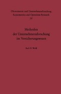 Cover: Methoden Der Unternehmensforschung Im Versicherungswesen - Springer