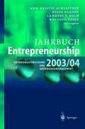 Cover: Jahrbuch Entrepreneurship 2003/04 - Springer