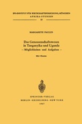 Cover: Das Genossenschaftswesen in Tanganyika und Uganda - Springer
