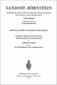 Abbildung von: Molecular Constants from Microwave Spectroscopy / Molekelkonstanten aus mikrowellenspektroskopischen Messungen - Springer