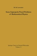 Cover: Some Improperly Posed Problems of Mathematical Physics - Springer