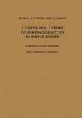 Cover: Continuum Theory of Inhomogeneities in Simple Bodies - Springer