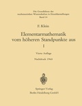 Cover: Elementarmathematik vom H&ouml;heren Standpunkte aus, I - Springer