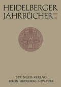 Cover: Heidelberger Jahrb&uuml;cher - Springer