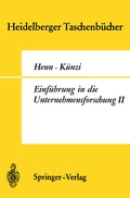 Cover: Einf&uuml;hrung in die Unternehmensforschung II - Springer