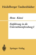 Cover: Einf&uuml;hrung in die Unternehmensforschung I - Springer