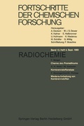 Cover: Fortschritte der Chemischen Forschung - Springer