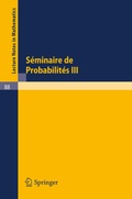 Cover: S&eacute;minaire de Probabilit&eacute;s III - Springer