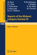 Cover: Reports of the Midwest Category Seminar III - Springer