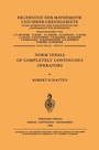 Cover: Norm Ideals of Completely Continuous Operators - Springer