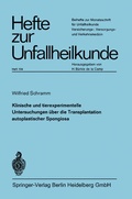 Cover: Klinische und experimentelle Untersuchungen &uuml;ber die Transplantation autoplastischer Spongiosa - Springer