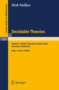 Cover: Decidable Theories - Springer