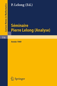 Abbildung von: Séminaire Pierre Lelong (Analyse). Année 1969 - Springer