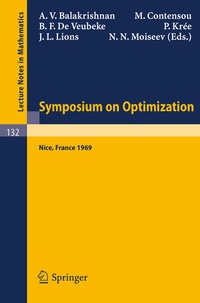 Enlarge image Cover: Symposium on Optimization - Springer