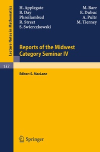 Abbildung von: Reports of the Midwest Category Seminar IV - Springer