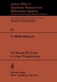 Enlarge image Cover: On Round-Off Errors in Linear Programming - Springer