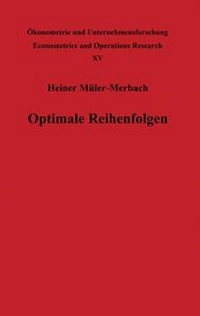 Enlarge image Cover: Optimale Reihenfolgen - Springer
