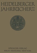 Cover: Heidelberger Jahrb&uuml;cher - Springer