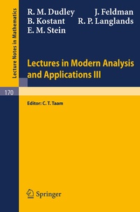 Enlarge image Cover: Lectures in Modern Analysis and Applications III - Springer