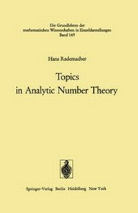 Enlarge image Cover: Topics in Analytic Number Theory - Springer