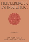 Cover: Heidelberger Jahrb&uuml;cher - Springer