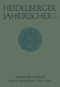 Cover: Heidelberger Jahrb&uuml;cher - Springer