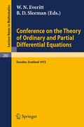 Cover: Conference on the Theory of Ordinary and Partial Differential Equations - Springer